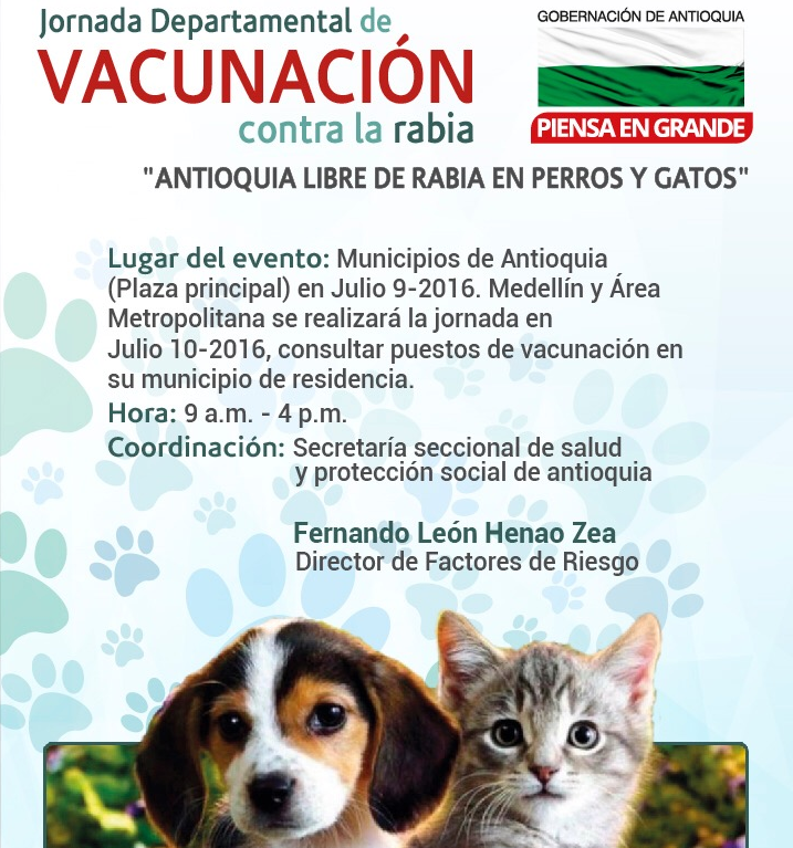 Jornada de Vacunacin  Departamental, Trae tus Mascotas!